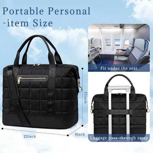 Miniatura 64 de BLUBOON Bolsas de viaje con cremallera, bolsa de lona para mujer, bolsa de fin de semana para mujer, bolsa de lona para llevar en la bolsa de lona