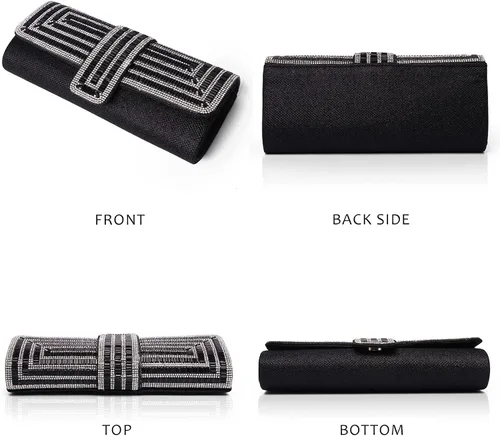 Miniatura 3 de Labair Bolso de noche y embragues para mujer, bolso de mano brillante con diamantes de imitación, bolso formal para fiesta de boda.