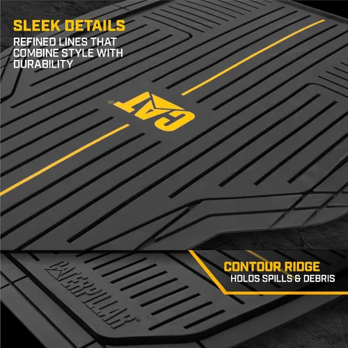 Miniatura 5 de CAT® Signature™ - Alfombrillas resistentes de 3 piezas para todo tipo de clima para automóviles, camiones y SUV, juego completo de alfombrillas