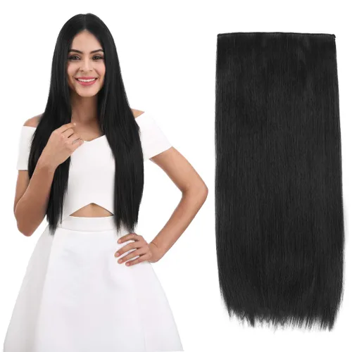 Miniatura 44 de REECHO Extensiones de cabello rubio, extensiones de una pieza con clip de 20" para mujer, extensiones de cabello sintético suave y natural con ondas