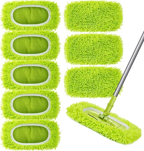 Miniatura 11 de Unoutur Paños de barrido en seco reutilizables de microfibra Compatibles con Swiffer Sweeper Mopa de limpieza con repuestos de almohadillas