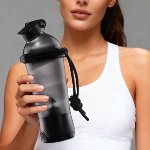 Miniatura 8 de Botella mezcladora eléctrica de proteínas, botellas mezcladoras de 18.6 onzas para mezclas de proteínas, Tritan Sin BPA Vaso mezclador