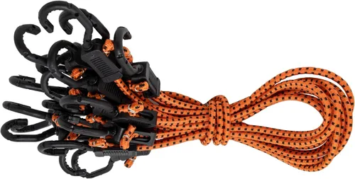 Miniatura 21 de Kotap MABC-18 Cuerdas elásticas ajustables multiusos con ganchos, 18 pulgadas, naranja/negro, 10