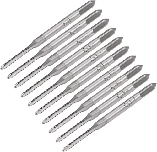 Miniatura 12 de uxcell Juego de 5 pares de roscado de mano métrica M1.6 Rosca 0.014 in paso cónico y enchufe Fresado Machos rectos Flautas de acero de alta velocidad