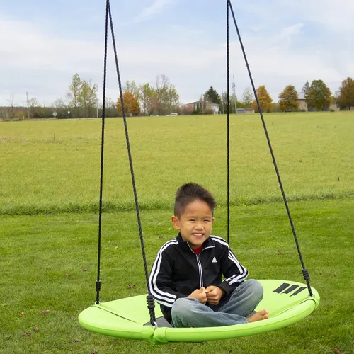 Miniatura 2 de Vivere Flying Saucer Tree Swing Hammock Chair para niños (verde tierra)