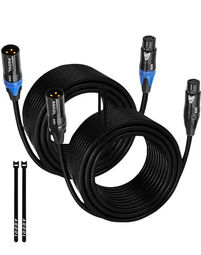 Miniatura 11 de XLR Cables 3 pies, paquete de 4 unidades, cable de micrófono XLR macho a hembra, cable de micrófono de 3 pines chapado en oro cable de altavoz OFC