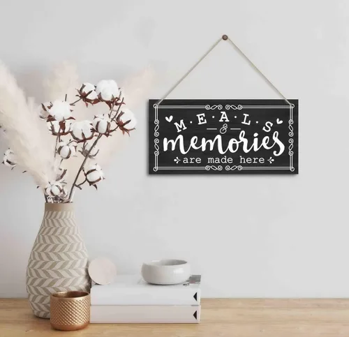 Miniatura 2 de Letrero decorativo para puerta de cocina, Meals & Memories Are Made Here, placa de madera para pared de cocina, decoración de inauguración