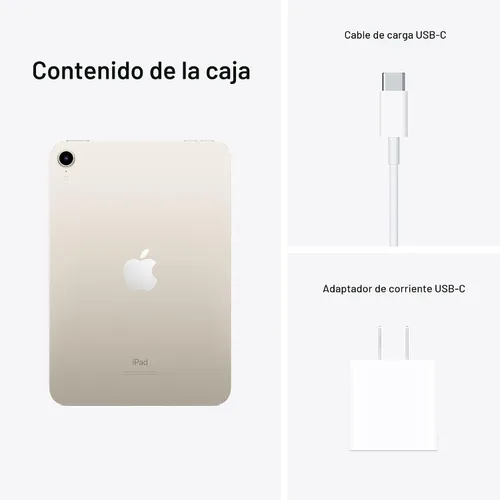 Miniatura 6 de Apple iPad mini (6ª generación): A15 Bionic, pantalla Liquid Retina de 8.3 pulgadas, 64 GB, Wi-Fi 6, cámara frontal de 12 MP/cámara trasera de 12