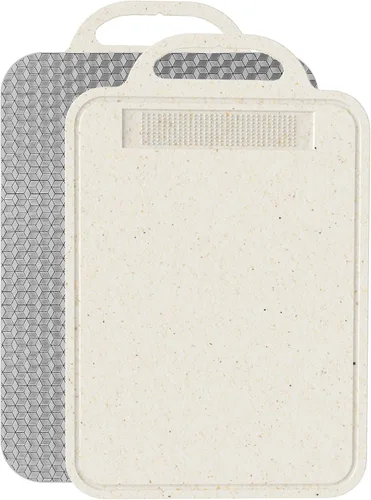 Tabla de cortar de titanio, tabla de cortar para tablas de cortar de cocina de doble cara con titanio puro y paja de trigo PP, fácil de limpiar,