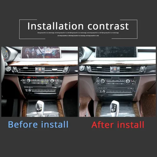 Miniatura 2 de ABS consola central de coche aire acondicionado volumen perilla Cotrol panel marco ajuste para BMW X5 F15 2014-2018 (fibra de carbono)