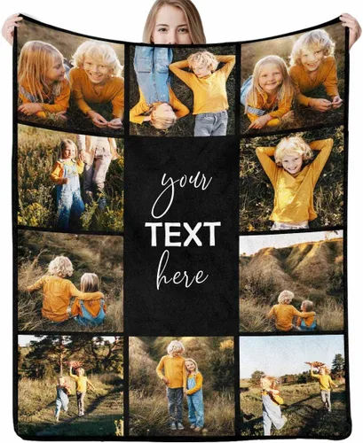Miniatura 33 de D-Story Manta personalizada con fotos, texto, Manta personalizada con imagen, texto o fotos para mejores amigas, hermanas, regalos para cumpleaños