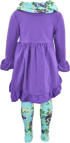 Miniatura 4 de Unique Baby - Juego de leggings florales, 3 piezas, para niñas