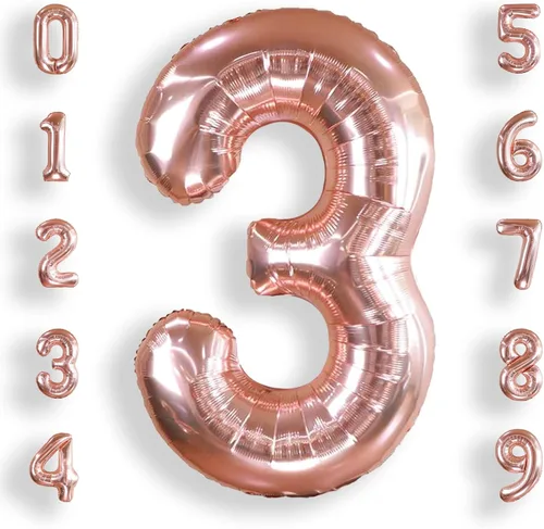 Miniatura 28 de AULE Globos grandes de 40 pulgadas con números 0 azules, globos grandes de números de aluminio, decoraciones de fiesta de cumpleaños de helio