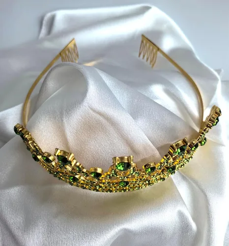 Miniatura 3 de Tiara para fiesta de mujer, juego de banda y corona de novia para despedida de soltera Verde