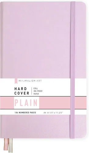 Miniatura 25 de Minimalism Art, Premium Hard Cover Notebook Journal, X-Large Size, Master A4 8.3" x 11.4", 186 Numbered Pages, Gusseted Pocket, Ribbon Bookmark
