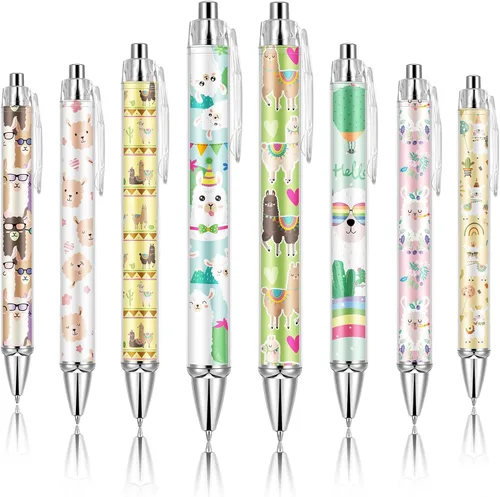 Miniatura 19 de Ireer 8 bolígrafos de bola para mujeres 1.00 mm de tinta negra lindos y elegantes, bolígrafos de punta fina de escritura suave para estudiantes