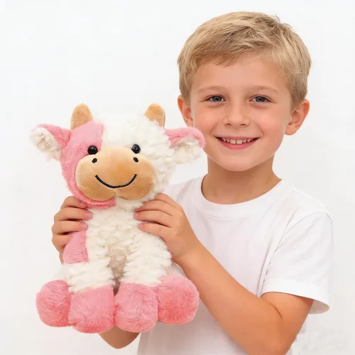 Miniatura 4 de Animales de peluche de vaca de peluche suave linda muñeca de vaca para niños y niñas 11.8 pulgadas (zuo NIU fense 11.8 in)