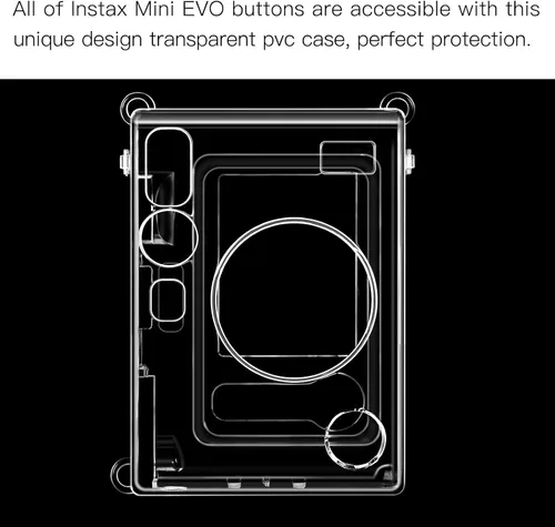 Miniatura 8 de Fintie - Estuche protector transparente para cámara Fujifilm Instax Mini EVO - Cubierta de PVC duro de cristal con correa de hombro extraíble