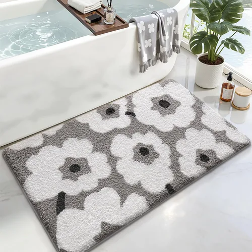 Miniatura 30 de LUMI Alfombra cuadrada de baño de playa, antideslizante, de secado rápido, ultra suave, lavable, absorbente, alfombra de baño con tema mar oceánico