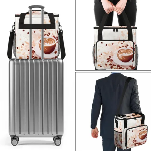 Miniatura 7 de Bolsa de viaje para cafetera Keurig K-Mini/K-Mini Plus con aislamiento impermeable con bolsillos para K-Cup portátil de una sola porción