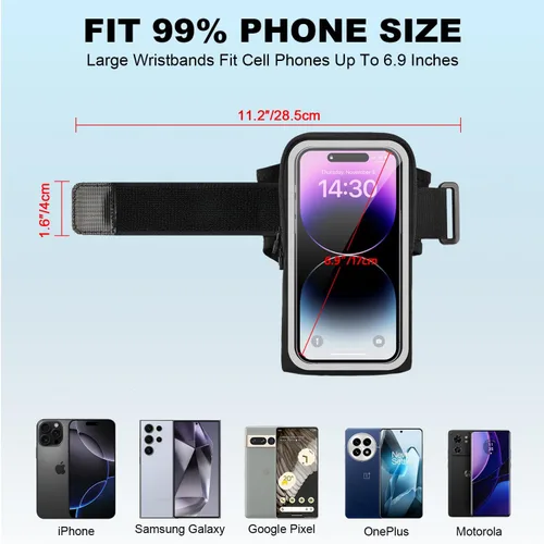 Miniatura 4 de Soporte de teléfono para correr, correa Frearm para iPhone Pro Max Plus SE (16/15/14/13/12/11/X/XR) Galaxy S24/S23/S22/S21, accesorios impermeables