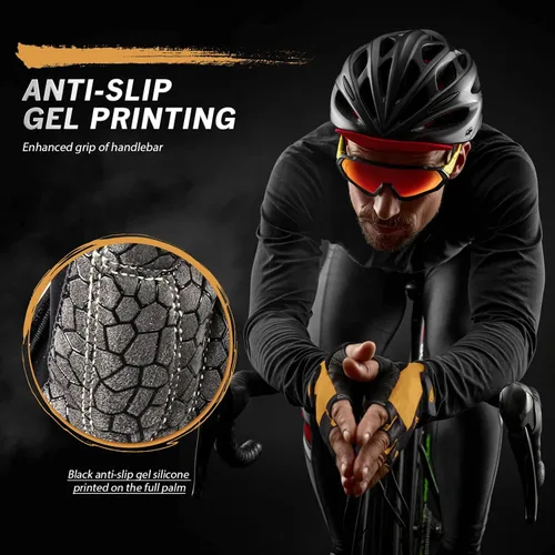 Miniatura 5 de Guantes de ciclismo, guantes de ciclismo, guantes de bicicleta para hombres y mujeres, con almohadilla antideslizante que absorbe los golpes