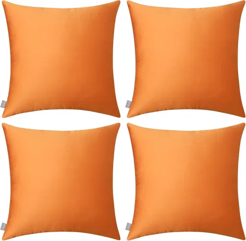 Miniatura 35 de Thmyo - Paquete de 4 fundas de almohada decorativas de 100 % algodón para lumbar, cómodas, sólidas, para Navidad/Halloween, fundas de cojín Blanco
