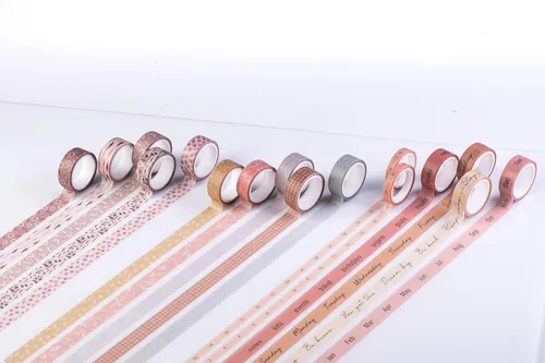 Miniatura 6 de DIVERSEBEE Juego de Cinta Washi Pastel, 5 Rollos de Cinta Decorativa para Álbum de Recortes, Cinta de Manualidades Linda, Suministros para Álbumes