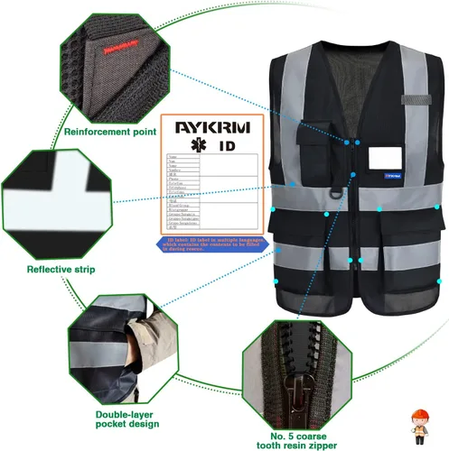 Miniatura 3 de XS Chaleco de seguridad negro para mujer XS