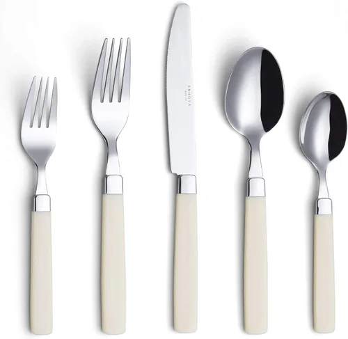Miniatura 25 de ANNOVA Juego de cubiertos coloridos de acero inoxidable, utensilios de cocina, incluye cuchillos, tenedores, cucharas, tenedores de ensalada y Azul