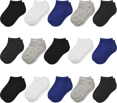 SPTRAMLE Calcetines para niños 25 pares de calcetines para niños pequeños de corte bajo para niños y niñas de 0 a 14 años juego de 25 pares de