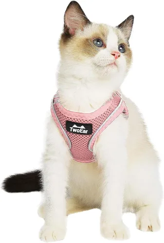 Miniatura 18 de TwoEar Arnés de gato a prueba de escape, suave chaleco ajustable para perro, de malla transpirable, chaqueta reflectante de fácil control para Negro