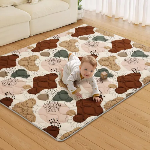 Miniatura 20 de Blissful Diary Alfombras de Juego para Bebés para Piso, Alfombra de 50x50 Pulgadas para Gatear para Corral, Alfombras de Juego de Espuma