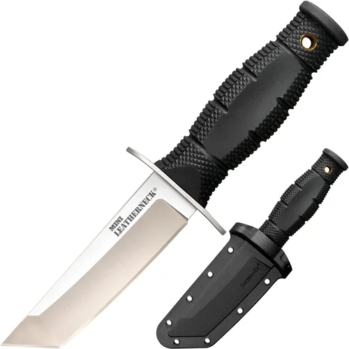 Miniatura 8 de Cold Steel Mini Leatherneck Clip Point Compacto Ligero 3.5" Cuchillo de Hoja Fija de Acero 8CR13MOV para Caza y Utilidad al Aire Libre, Mango