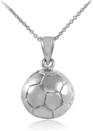 Miniatura 4 de Sports Charm - Collar con colgante de pelota de fútbol de plata de ley 925, solo a elección de colgante o longitud de cadena