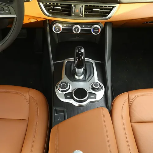 Miniatura 8 de Pegatina de fibra de carbono ABS cromada para el interior del coche, para Alfa Romeo Giulia Stelvio 2017 2018 2019 (fibra de carbono, artículo 1)