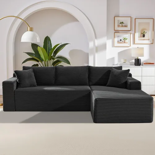Miniatura 27 de Sofá seccional modular de 110", sofá seccional Cloud con asiento profundo, sofás tapizados sin huesos para sala de estar, sofá modular moderno