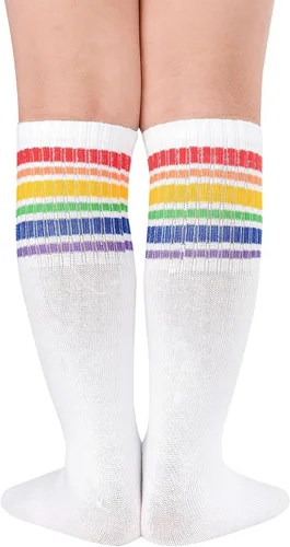 Miniatura 3 de Calcetines de fútbol para niños calcetines de tubo alto hasta la rodilla calcetines de uniforme de algodón lindos calcetines deportivos para niños