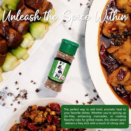 Miniatura 5 de Polvo de maíz rojo Sichuan de alta calidad + pimienta verde, 1.08 onzas cada uno, una especia adormecedora, pimientos szechuan rojos y verdes