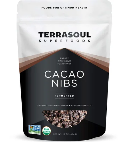 Terrasoul Superfoods Puntas de Cacao Orgánico Crudo, 16 Oz, Superalimento Crujiente para Bowls de Batidos, Untables de Mantequilla de Nuez, Avena y
