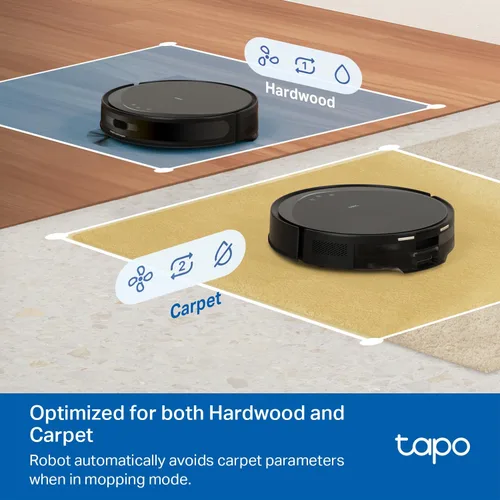 Miniatura 6 de Tapo - Robot aspirador y fregona ultradelgado con navegación inteligente LiDAR con base de autovaciado, 5300 Pa máx., tasa de recolección de polvo