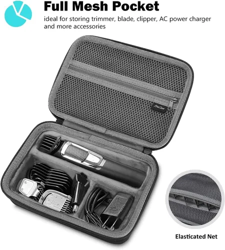 Miniatura 4 de ProCase Estuche rígido de viaje para máquina de afeitar y accesorios eléctricos Norelco Multigroom Series 3000 5000 7000 MG3750 MG5750/49 MG7750/49
