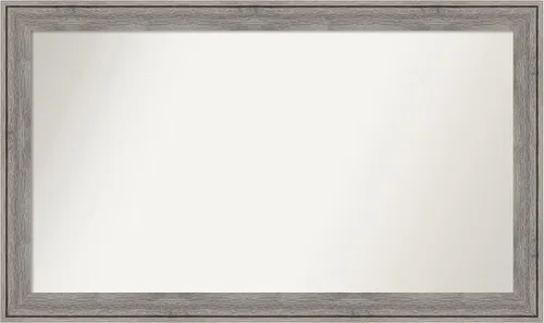 Miniatura 444 de Amanti Art Espejo de pared personalizado no biselado (24.5 x 24.5 pulgadas), marco gris marrón alta, varios tamaños personalizados, espejo de baño