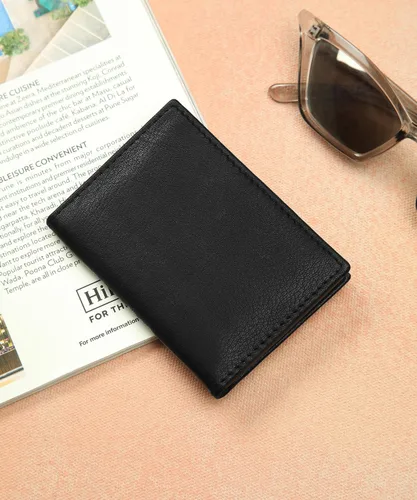 Miniatura 9 de Leatherboss - Cartera delgada y plegable de piel auténtica Soporte para tarjeta de crédito, débito, identificación Compacta y elegante
