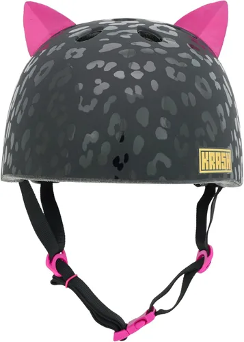 Miniatura 2 de Krash Girls Youth Bike Helmets Leopardo gatito negro