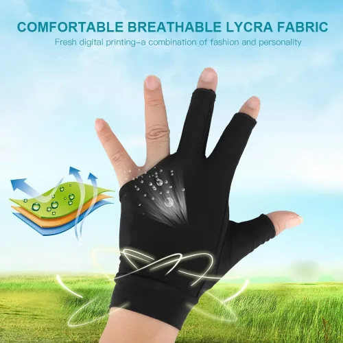 Miniatura 2 de Tbest Guantes de billar para mano izquierda, guantes de piscina, para mano derecha, 8 bolas de billar, 4 colores para adultos, 3 dedos, para billar