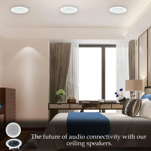 Miniatura 7 de Technical Pro Kit de sistema estéreo para el hogar, amplificador Bluetooth de 6 canales de 6000 vatios con 6 altavoces de techo enmarcados de 8