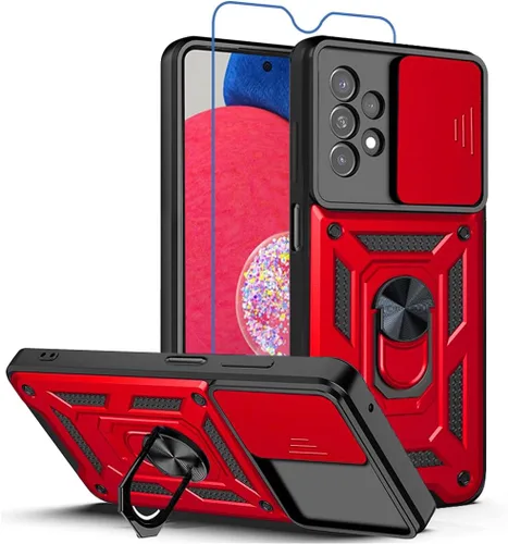 Miniatura 35 de Funda para teléfono Galaxy A06 4G: con protector de pantalla de 2 piezas, cubierta deslizante para cámara y soporte multiángulo para Samsung Galaxy