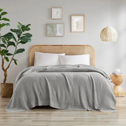 Miniatura 10 de INK+IVY Manta de punto Bree para cama, sofá y sillón, ligera, transpirable, suave y acogedora para verano, tamaño King (108 x 90 pulgadas)