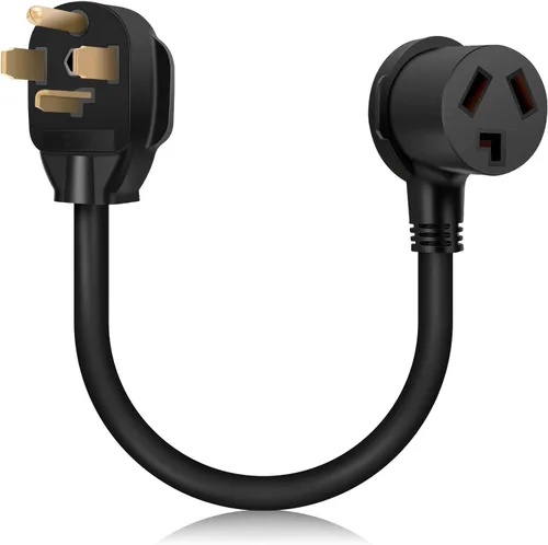 WELLUCK 1.5FT Adaptador para secadora de 3 puntas a 4 puntas, adaptador de enchufe de secadora de 3 a 4 puntas, adaptador de toma de secadora de 4